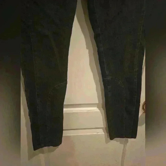 P7000 chico's platinum denim charcoal denim zipper leg skinny jeans size 0/ 28in - Picture 3 of 8